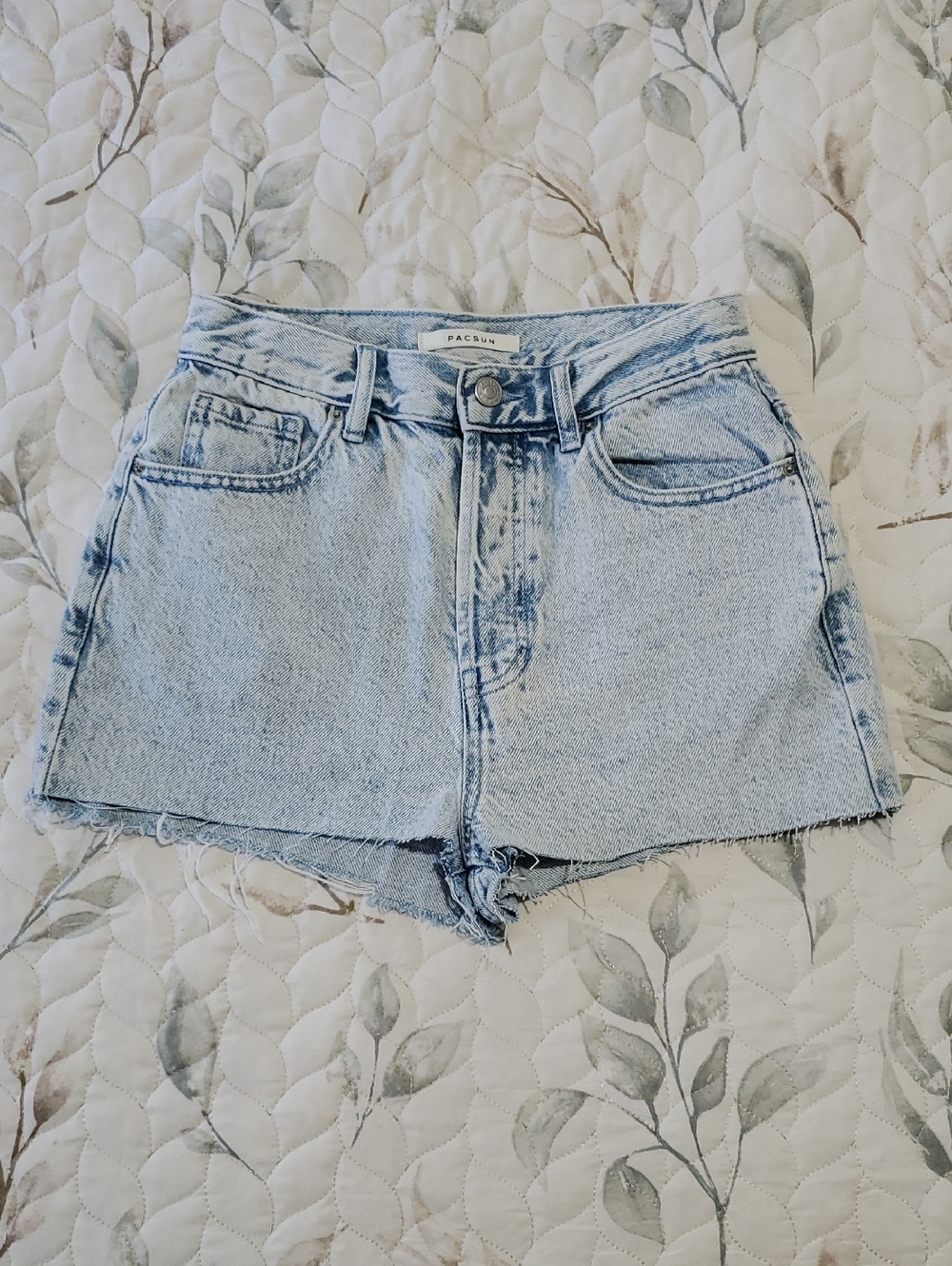 PacSun Light Blue High-Rise Denim Cutoff Shorts